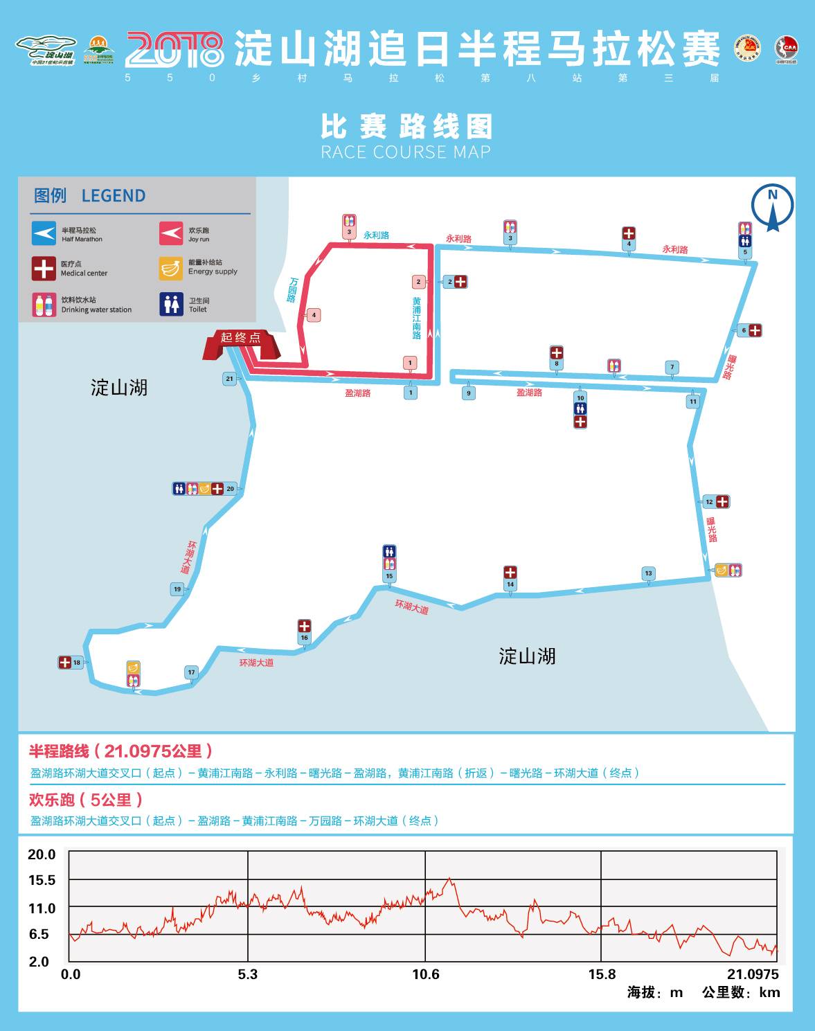 2018淀山湖追日半程马拉松